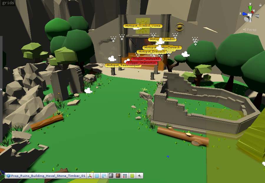 Some ruins, rocks and grass added